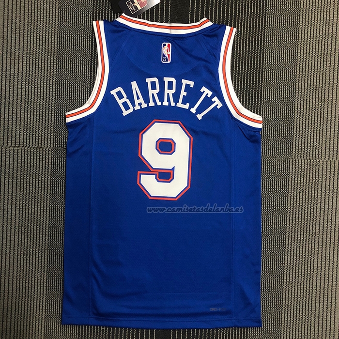 Camiseta New York Knicks RJ Barrett NO 9 Statement 2020-21 Azul
